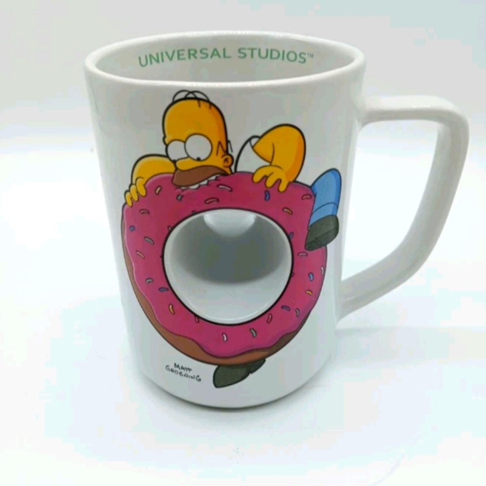 The Simpsons Homer Simpson Donut Hole Mmm Carbs Mug Cup- Universal Studios- 2012